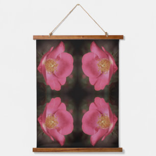 Tapisserie Suspendue Pétales rose rose Abstrait Floral Art Vintage