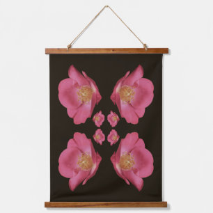 Tapisserie Suspendue Pétales rose rose Vintage Abstrait