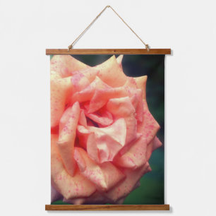 Tapisserie Suspendue Pétales Roses de pêche en mosaïque