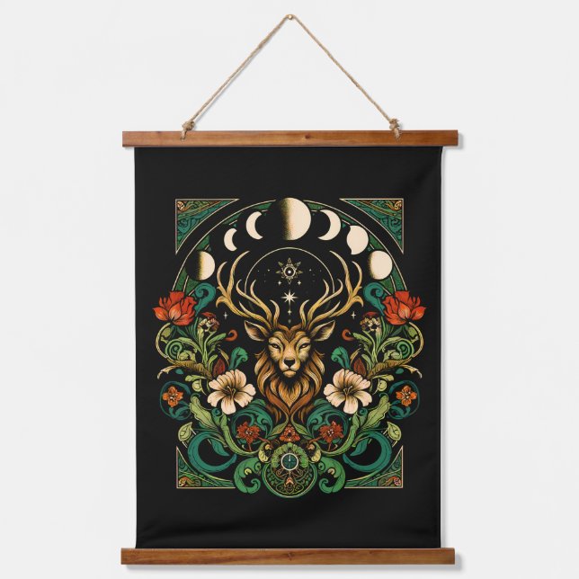 Tapisserie Suspendue Phénomène Mystic Pagan et phase Lune (Recto)