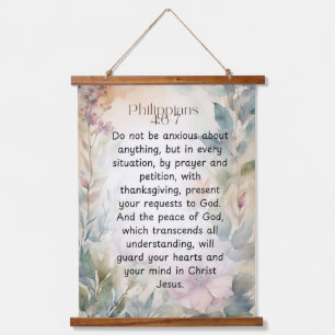 Tapisserie Suspendue Philippiens 4:6-7 Verset de la Bible chrétienne Aq