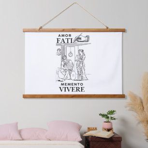 Tapisserie Suspendue Philosophie Amor Fati en Art Linéaire