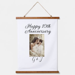 Tapisserie Suspendue Photo couple nom lettre 10e anniversaire de mariag