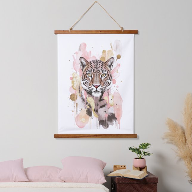 Tapisserie Suspendue Pink Gold Abstract Leopard Cheetah Print Wall Art (Chambre à coucher)