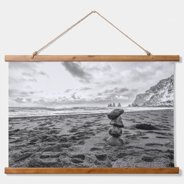 Tapisserie Suspendue Plage de Reynisfjara Cairn (Devant)