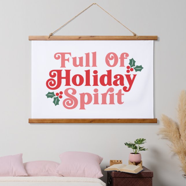 Tapisserie Suspendue Plein d'esprit de vacances - Typographie festive (Chambre à coucher)