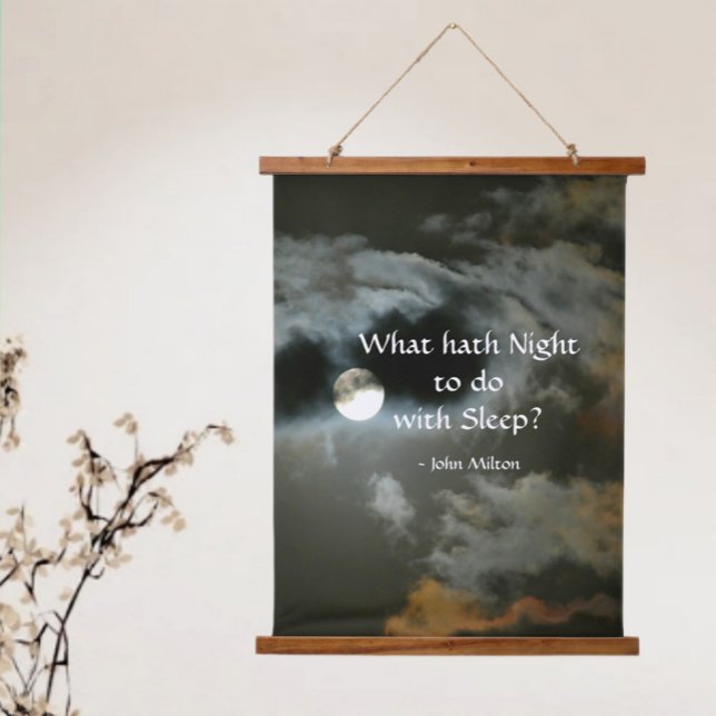 Tapisserie Suspendue Pleine lune avec la citation de John Milton (Créateur téléchargé)
