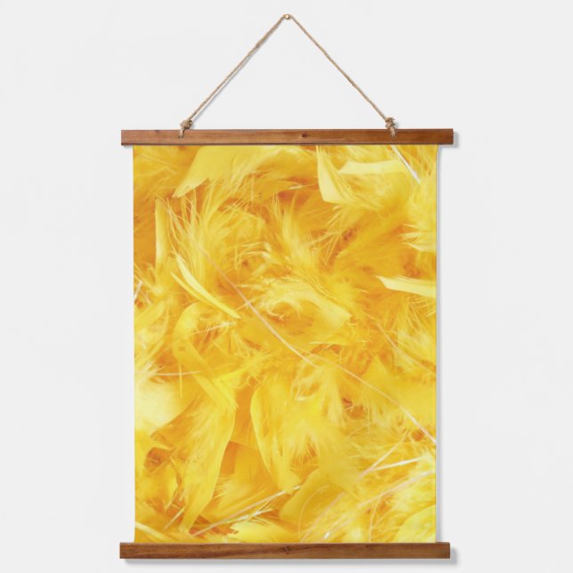Tapisserie Suspendue Plumes jaune vif (Recto)