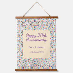 Tapisserie Suspendue points de polka arc-en-ciel 20e anniversaire viole