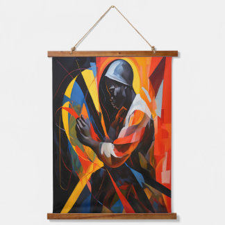 Tapisserie Suspendue Portrait Abstrait aux couleurs vives Art moderne