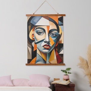 Tapisserie Suspendue Portrait Cubisme Contemporain Bold Inspiré de Pica