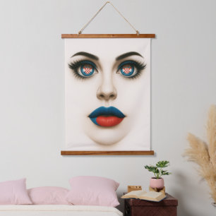 Tapisserie Suspendue Portrait de la pop croate beauté yeux & lèvres
