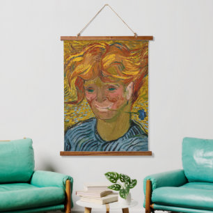 Tapisserie Suspendue Portrait d'un jeune homme avec Cornflower, Van Gog