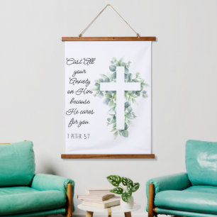 Tapisserie Suspendue Posez toute votre angoisse sur Lui Eucalyptus Cros