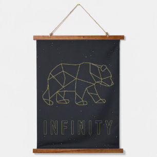 Tapisserie Suspendue Poster d'affirmation infini. origami jaune