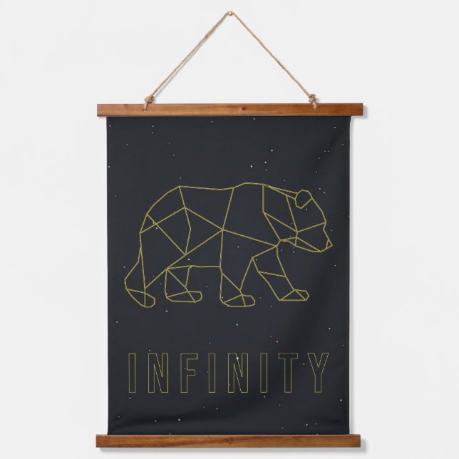 Tapisserie Suspendue Poster d'affirmation infini. origami jaune (Recto)