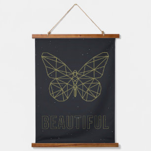 Tapisserie Suspendue Poster d'affirmation jaune origami beauté papillon