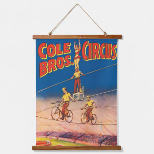 Tapisserie Suspendue Poster de cirque vintage montrant des acrobates à 