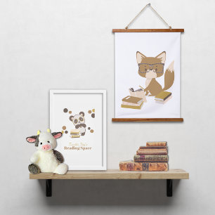 Tapisserie Suspendue Poster de lecture de Woodland Animal Fox