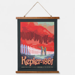 Tapisserie Suspendue Poster De L'Espace Rétro De Kepler-186f.