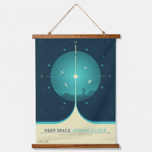 Tapisserie Suspendue Poster de l'horloge atomique Deep Space, version b