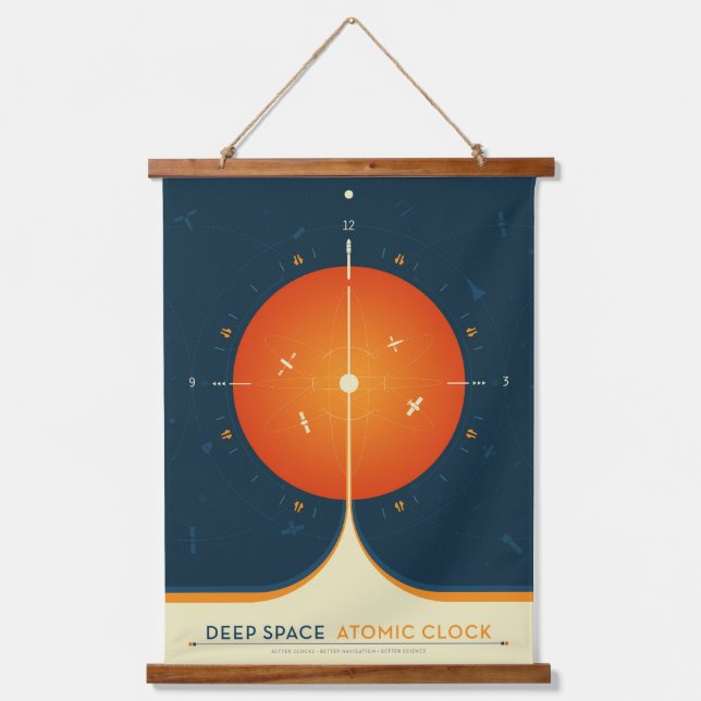 Tapisserie Suspendue Poster de l'horloge atomique Deep Space, version o (Recto)