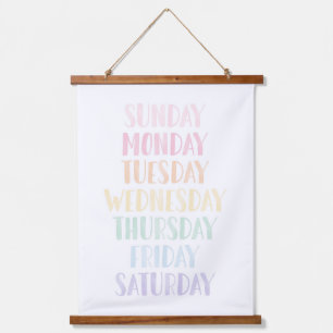 Tapisserie Suspendue Poster éducatif Pastel Days of the Week