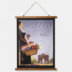 Tapisserie Suspendue Poster Vintage voyage, Paris Via Constellation