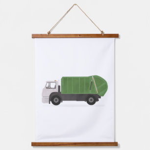 Tapisserie Suspendue Poubelle verte Truck Boys Décor Chambre