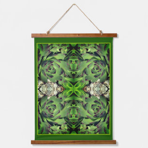 Tapisserie Suspendue Poules Et Poules Jardin Succulent Gros Plan Abstra