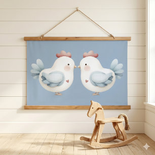Tapisserie Suspendue Poulet Pastel Cottagecore