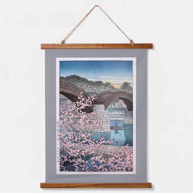Tapisserie Suspendue Printemps au pont Kintai, Hasui Kawase (Recto)