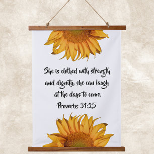 Tapisserie Suspendue Proverbes 31:25 Bible Verse Citation personnalisée
