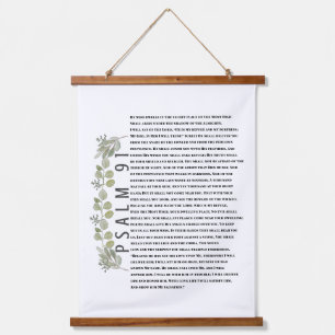 Tapisserie Suspendue Psaume 91 Feuilles d'Eucalyptus Versets Bibliques 