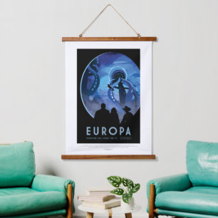 Tapisserie Suspendue Publicité de voyage de science-fiction, Lune Europ
