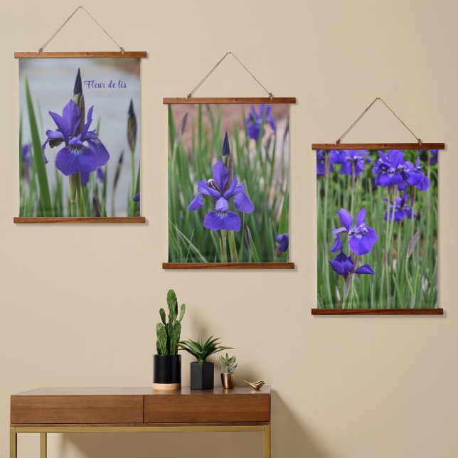 Tapisserie Suspendue Purple Iris Botanique Photographique Floral (Asymétrique)