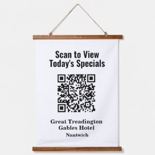 Tapisserie Suspendue QR Code pour le menu Spécial du restaurant