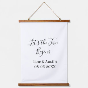 Tapisserie Suspendue que la fête commence nom du couple de mariage date