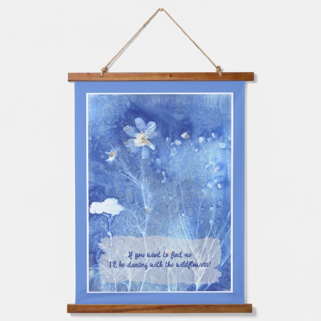 Tapisserie Suspendue Quote Zen Motivationnel Aquarelle Florale (Recto)