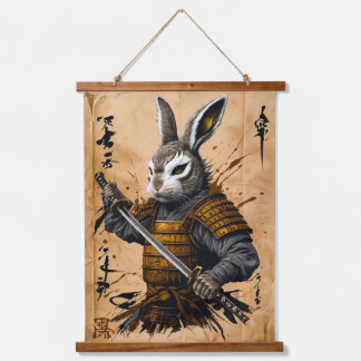 Tapisserie Suspendue Rabbit intelligent Samurai Warrier - Style encre j