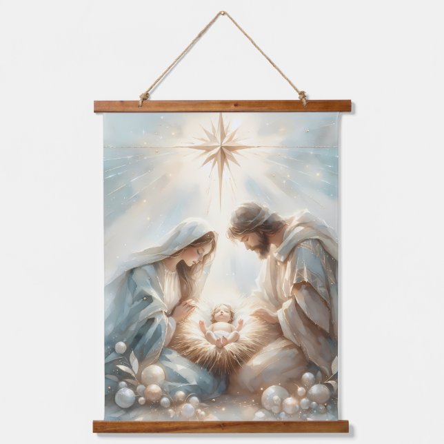 Tapisserie Suspendue Radiant Holy Family Nativity Scene (Recto)