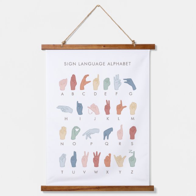 Tapisserie Suspendue Rainbow American Sign Language ASL (Recto)