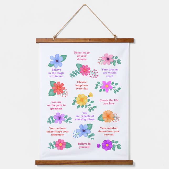 Tapisserie Suspendue Rappels quotidiens Citations motivationnelles posi (Recto)
