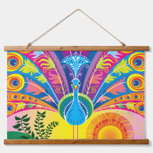 Tapisserie Suspendue Rayonnement de queue de paon
