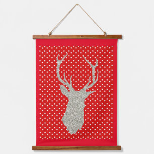 Tapisserie Suspendue Red Polka Dot Silver Parties scintillant Deer Holi
