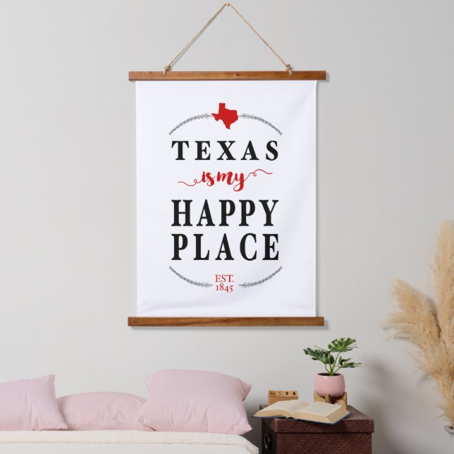 Tapisserie Suspendue Red Texas est mon endroit heureux (Chambre à coucher)