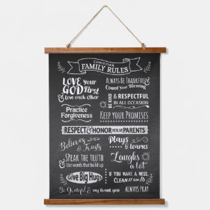 Tapisserie Suspendue Règles familiales - valeurs chrétiennes pour vivre