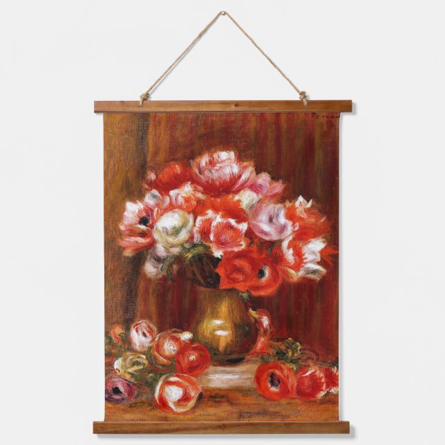 Tapisserie Suspendue Renoir - Anémones, célèbre peinture, (Recto)