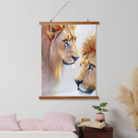 Retro Lions Art - Art classique de mur de la faune