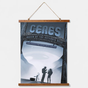 Tapisserie Suspendue Retro Space Travel Poster-Nwarf Planet Ceres.